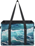 Reusable Grocery Bags Heavy Duty Shopping Bags Foldable Large Tote Bags with Long Handles & Hard Bottom