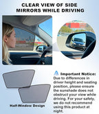XCBYT Car Window Shades for Tesla Model 3 Highland 2024-2026, Static Cling Privacy Rear Side Window Covers, Clear Front Half Window Shades, Easy Install, No Residue (4 PCS)