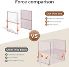 Pinkpum 15 Pack X-Large Shoe Storage Boxes, Shoe Organizer for Closet Clear Plastic Stackable Shoe Dispaly Case Bins Holder, 