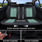 Coverado Seat Covers Full Set, Car Seat Covers Front Seat and Back Seat, Breathable Fabric&Leather Car Seat Protectors, Unive