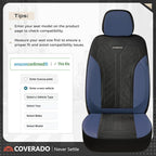 Coverado Seat Covers Front Seats, Leather Automotive Seat Covers 2-Pack, Mesh Breathable Auto Seat Protectors, Driver Seat Co