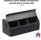AUTOARK Leather Car Trunk Organizer,Durable Collapsible Adjustable Compartments Cargo Storage,Extra Large Capacity,AK-151