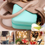 Neveika Portable Travel Mini Jewelry Box Leather Jewellery Ring Organizer Case Storage Gift Box Girls Women (4pcs blue).