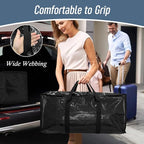 6 Pack Extra Heavy Duty Large Moving Bags with Strong Zipper & Comfortable Handles, Sturdy & Durable Clothes Storage Bags Tot