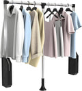 Pull Down Closet Rod Stainless Steel,35"-48" Adjustable Wardrobe Lift Rail Rod,60 lbs Load Capacity,Side & Back Mounted Close