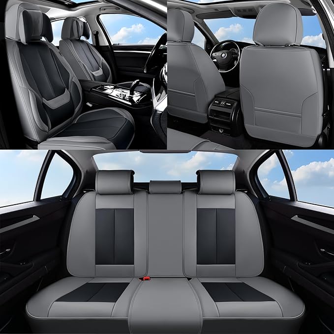 Coverado Seat Covers, Car Seat Covers Front Seats, Car Seat Cover, Car Seat Protector Waterproof, Seat Cushion Nappa Leather 