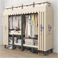 Foldable Portable Wardrobe Closet with Cover, Clothes Storage Closet, Clothing Racks for Hanging, Metal Organizer Rack Shelf 
