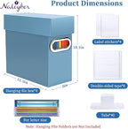 File Organizer Box with Lid & Handle, Heavy Duty Hanging File Folder Storage Boxes for Letter Size, Portable Filing Organizer