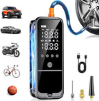 Tire Inflator Portable Air Compressor, 6000mAh Air Pump for Car Tires 160 PSI Portable Air Pump with Tire Gauge Pressure & LED Light & Auto Shut-Off Cordless Bike Pump for Car, Motor, Bike, Ball