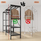 Heavy Duty Clothing Rack with Oxford Fabric Cover, Portable Closet Wardrobe with Hanging Rods, Freestanding Wardrobe, Metal C