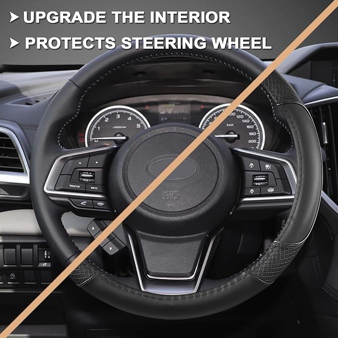 GIANT PANDA Customized Auto Steering Wheel Cover for Subaru Forester, Car Steering Wheel Cover for Subaru Outback and Crosstr