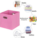 Fabric storage bins Cubes, Fabric Cube Organizer with Handle, Foldable Cube Bins for Cloth or Accessary Storage, 11x11x11, Se