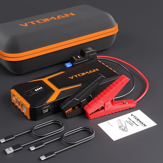 VTOMAN V10 Pro 4500A Jump Starter, Portable Car Starter (All Gas, 10.0L Diesel Engine) 12V Lithium Jump Box, Battery Booster