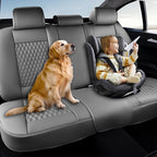 Coverado Rear Seat Covers, Leather Back Seat Cover for Car, Universal Waterproof Automotive Seat Cushion Protector for Most C