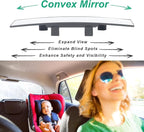 Rear View Mirror for Car,11.8" Convex Panoramic Wide Angel View Mirrors Extender,Universal Clip on Interior Rearview Mirror for Truck Car and SUV (White)