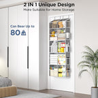 PureSpace 5-Tier Over The Door Organizer with 10 Side Mesh Pockets & Clear Windows, 80 lbs Weight Capacity Hanging Storage fo