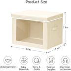 Homsorout Storage Bins with Lids - Small Fabric Organizers with Window, Collapsible Storage Bins for Clothes, Decorative Clos