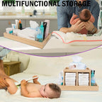 Diaper Caddy Organizer, Changing Table Organizer, Wooden Diaper Organizer for Nursery, Baby Diaper Storage Organizer with Rem