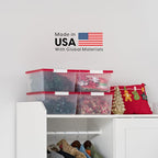 IRIS USA 12 Qt. Plastic Storage Bins Containers with Lids, 4 Pack, Sensory Bin, Craft Storage, Craft Organizers and Storage, 