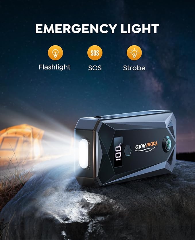 YaberAuto Jump Starter 5000A 21800mAh Battery Jumper Starter Portable (9.0L Gas/8.0L Diesel), Car Battery Jump Starter Power