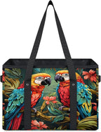Reusable Grocery Bags Heavy Duty Shopping Bags Foldable Large Tote Bags with Long Handles & Hard Bottom