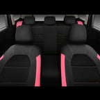 CAR PASS Leather Seat Covers, Breathable Universal Car Seat Cover Full Set for Cute Women Girly,Super 5mm Composite Sponge In