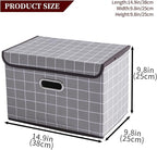 STOREONE Fabric Storage Cube Bins Foldable Organizer Container Collapsible Basket with Lids and Metal Handles, for Home, Bedr