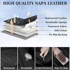 Coverado Universal Seat Covers Front, 2-Pack Universal Seat Covers for Cars, Waterproof Nappa Leather Car Seat Covers with He