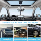 leepiya Phone Mount for car, 360° Adjustable Dashboard Windshield Car Phone Holder Mount, Ultra-Durable Metal,car Mount for Camera vlogging, Car Phone Mount for iPhone Samsung All Smartphones