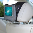 TFY Universal Car Headrest Mount Holder with Angle- Adjustable Holding Clamp for 7-9 Inch Swivel Screen Portable DVD Players, Black