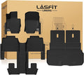 LASFIT Floor Mats & Cargo Mat with Seatback for Mercedes Benz GLS 2020-2026 (Fit 6 Seats), All Weather TPE Floor Liners Custom Fit GLS 2020-2026 Car Mats, 3 Rows & Cargo Liner with Backrest