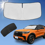 for Ford Explorer 2020-2025 2026 Sun Shade Sunshade Windshield Cover, 4-Layer Front Window Shade Custom Fit Explorer SUV ST XLT, Limited, Platinum Sun Visor 240T Shade Blocks UV Rays Car Accessories
