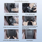 JKCOVER Center Console Hidden Organizer Box Compatible with Jeep Wrangler JK/JKU 2011-2016 2017 2018 Accessories Armrest Secret Compartment One-Touch Hidden Storage （Patent Design）