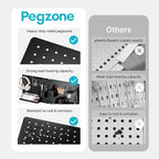 PEGZONE Pegboard Wall Organizer Combination Kit,Overall 33.1"x20.5" Metal Office Pegboard with 19 Accessories, Wall Mounted P