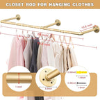 Wall Industrial Pipe Clothes Racks, DIY Floating Hanger Rustic Home Pipe Decor, Mounted Closet Storage Organizer Holder Syste