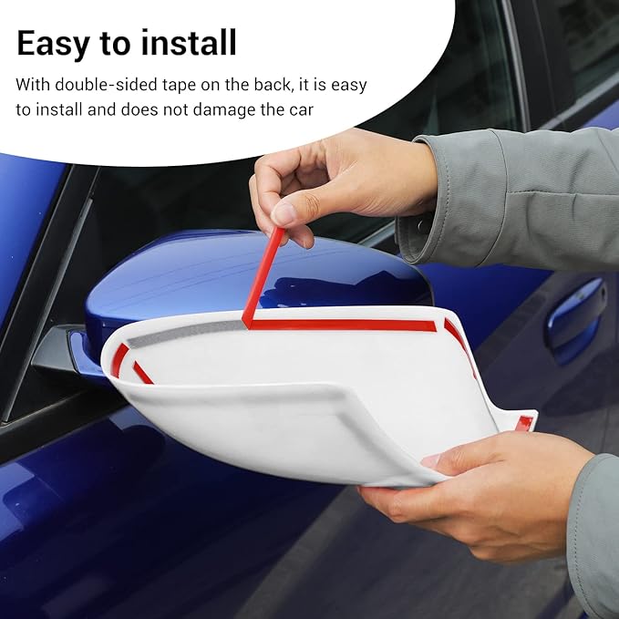 Voodonala for Charger Rearview Mirror Cover Decoration Trim for 2010-2020 Dodge Charger, White ABS 2pcs