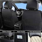 Coverado Car Seat Covers Front Seats, Waterproof Faux Leather Car Seat Covers 2 Pack, Universal Car Seat Protector Driver Sea