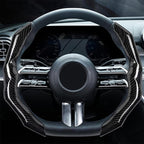 Carbon Fiber Steering Wheel Cover with Anti-Slip Lining and Segmented Design 2pcs Universal Steering Wheel Protector for Men 