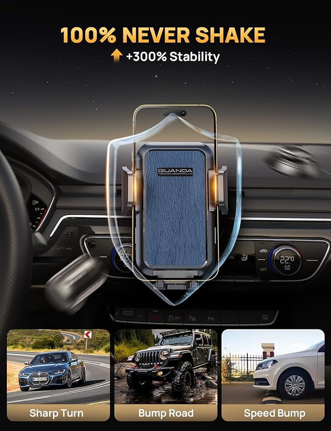CD Slot Phone Mount, Upgraded Car Phone Holder [Thick Cases Friendly], 360° Adjustable Universal Phone Mount for Car CD Slot Mount for iPhone & Android Cell Phones (Blue)