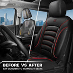 CAR PASS 3D Foam PU Leather Car Seat Covers, Universal Seat Covers Front 2 for Trucks SUV Sedan Automotive Seat Covers Armres