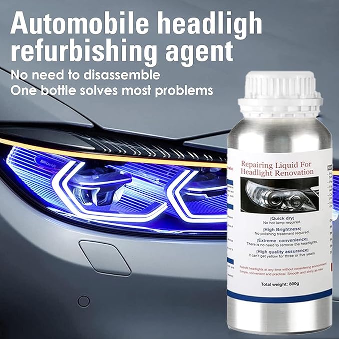 800g Car Headlight Scratch Repair Liquid,Polymer Car Headlight Liquid,Polishing Tool for,Restore and Repair Dull Yellow Headl