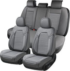 Coverado Car Seat Covers Full Set, Leather Seat Covers for Cars, Automotive Seat Cover Car Accessories Universal Fit for Most