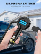 Tire Pressure Gauge, 3-in-1 Digital Tire Inflator with Air Blow Gun, 200PSI for Car Truck Motorcycle, with LED Screen, 4 Units for Air Compressor (1/4" NPT)