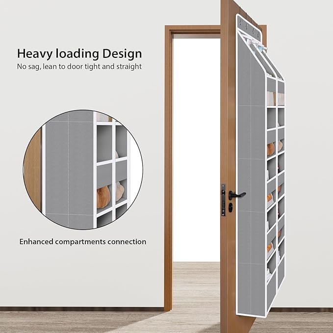 Univivi 6-Shelf Over Door Hanging Organizer Fabric Door Organizer with 10 Deep Pockets and 4 Small PVC Pockets Hanging Storag
