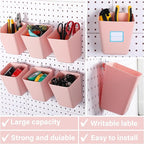 Namalu 12 Pack Pegboard Storage Bins with Labels and Hooks Bulk Peg Board Organizer Accessories Hanging Cup Organizer Pegboar