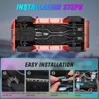Nilight 8Pcs Aluminum Underglow Neon Accent Strip Lights 396 LEDs RGB Door Assist Multi Color DIY Sound Active Function Music Mode with APP and Remote Control Underbody Light Strips for Car Truck RV