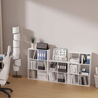 Cube Storage Organizer,Wood Organizer with Open Back,2 Tier Bookcase,Open Bookshelf for Home Office Living Room (White, 4-Cub