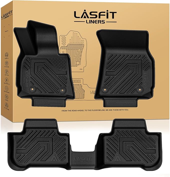 LASFIT Floor Mats Fit for BMW X3 2025 2026, Custom Fit TPE All Weather Waterproof Floor Liners Front & Rear Rows Car Mats for BMW X3 30 xDrive M50 xDrive, Black