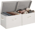StorageWorks Closet Storage Bin with Lids, Decorative Storage Boxes with Handles, Fabric Storage Bins for Clothes, Jumbo, Mix