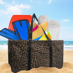 NGIL Extra Large Utility Tote Reusable Grocery Organizing Bag Oversized Collapsible for Storage, Picnic,Car, Beach (Leopard Print)